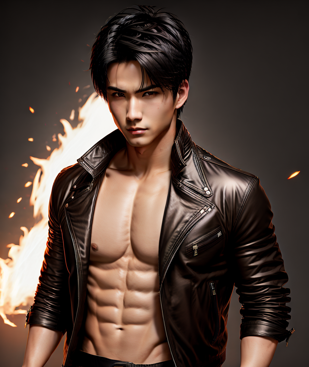 03041-1261168497-Masterpiece, 4K, Ikemen,  ,Badass Ikemen, wearing a leather jacket, topless, black background.png